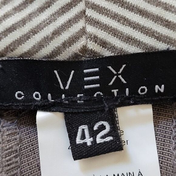 Vex Trouser Pants 42 Gray Lightweight High-Rise Wide Flowy Contrast Stitching - Picture 9 of 10